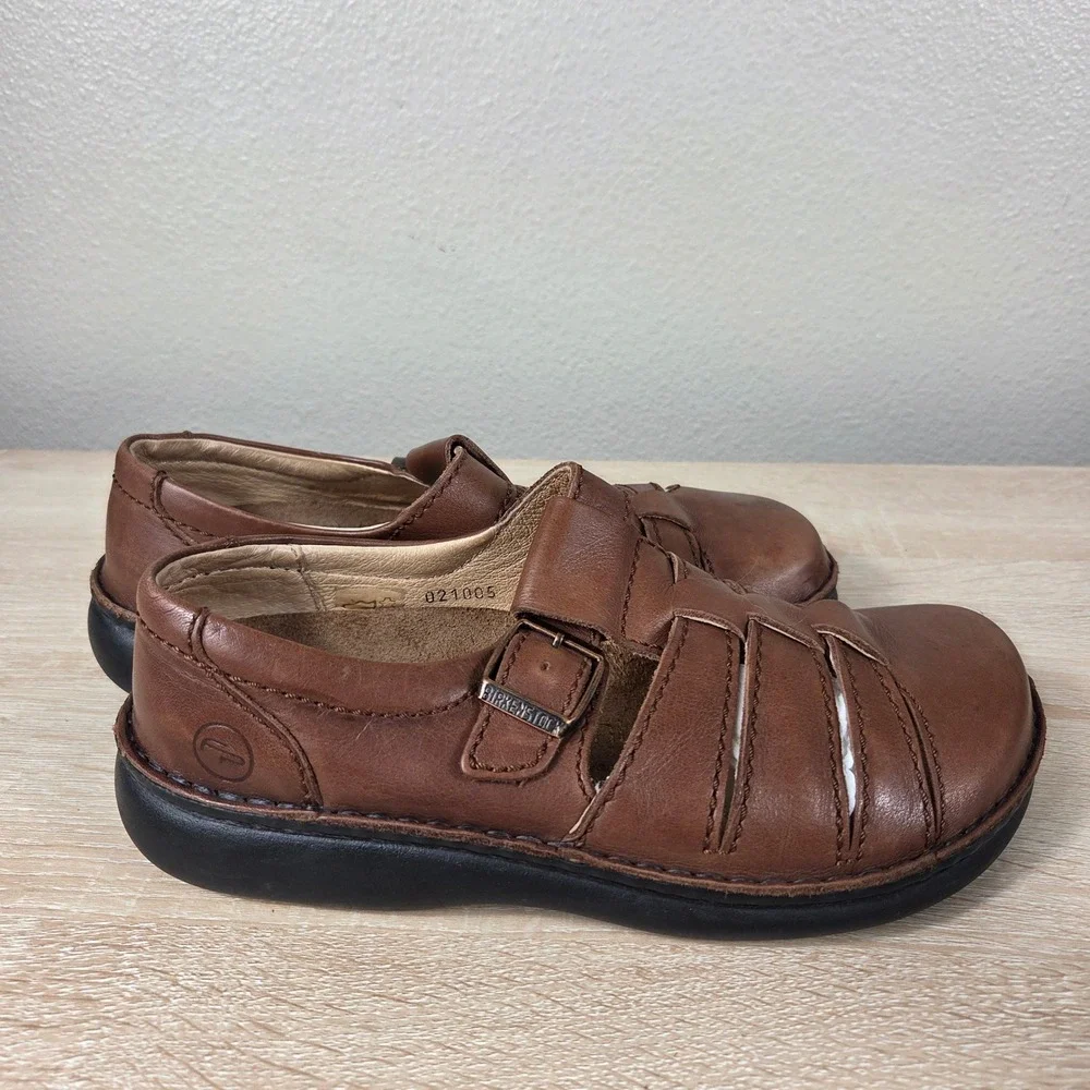 Birkenstock Footprints Brown Leather Fisherman Shoes Women EU 38 US 7.5